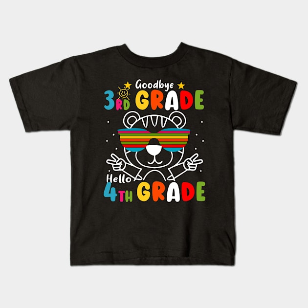 Goodbye 3rd Grade Graduation Hello 4th Grade Last Day Of School Tiger Kids T-Shirt by AngelGurro